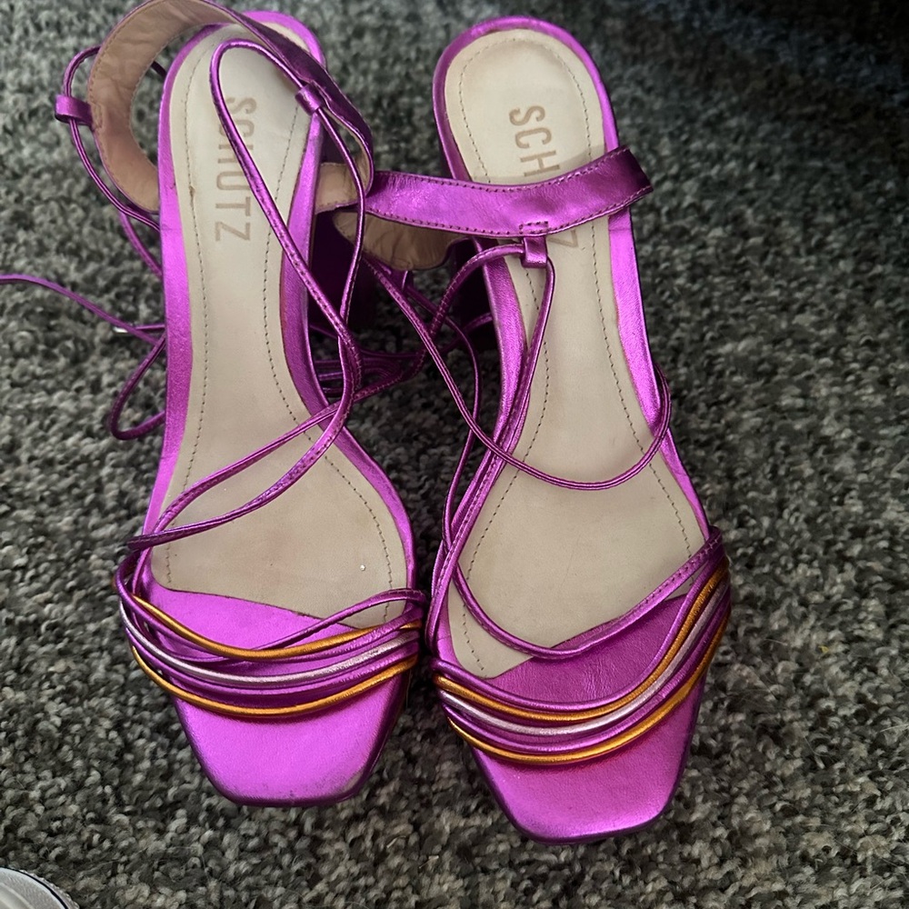 SCHUTZ Fuchsia Strappy Heels
